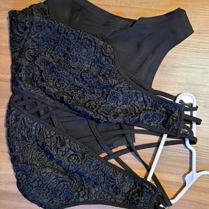 Black Rose Detail Bodysuit